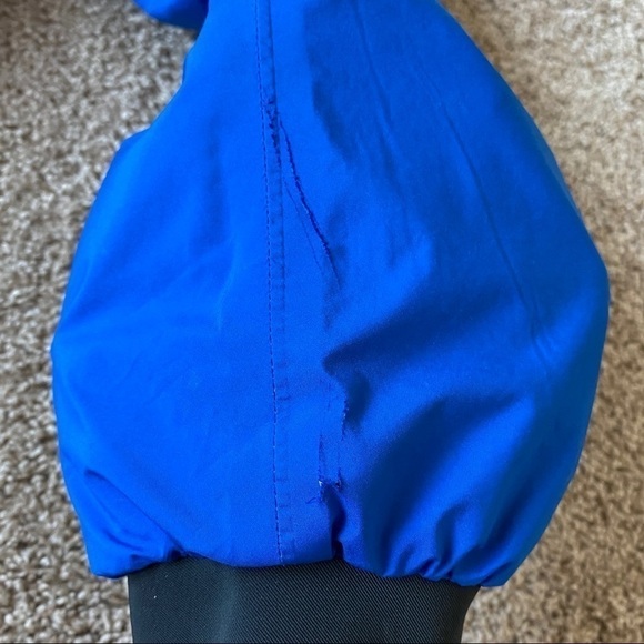 Footjoy FJ Dryjoys Lined Full Zip Golf Windbreaker Rain Jacket Mens M Blue/Black - Picture 12 of 16